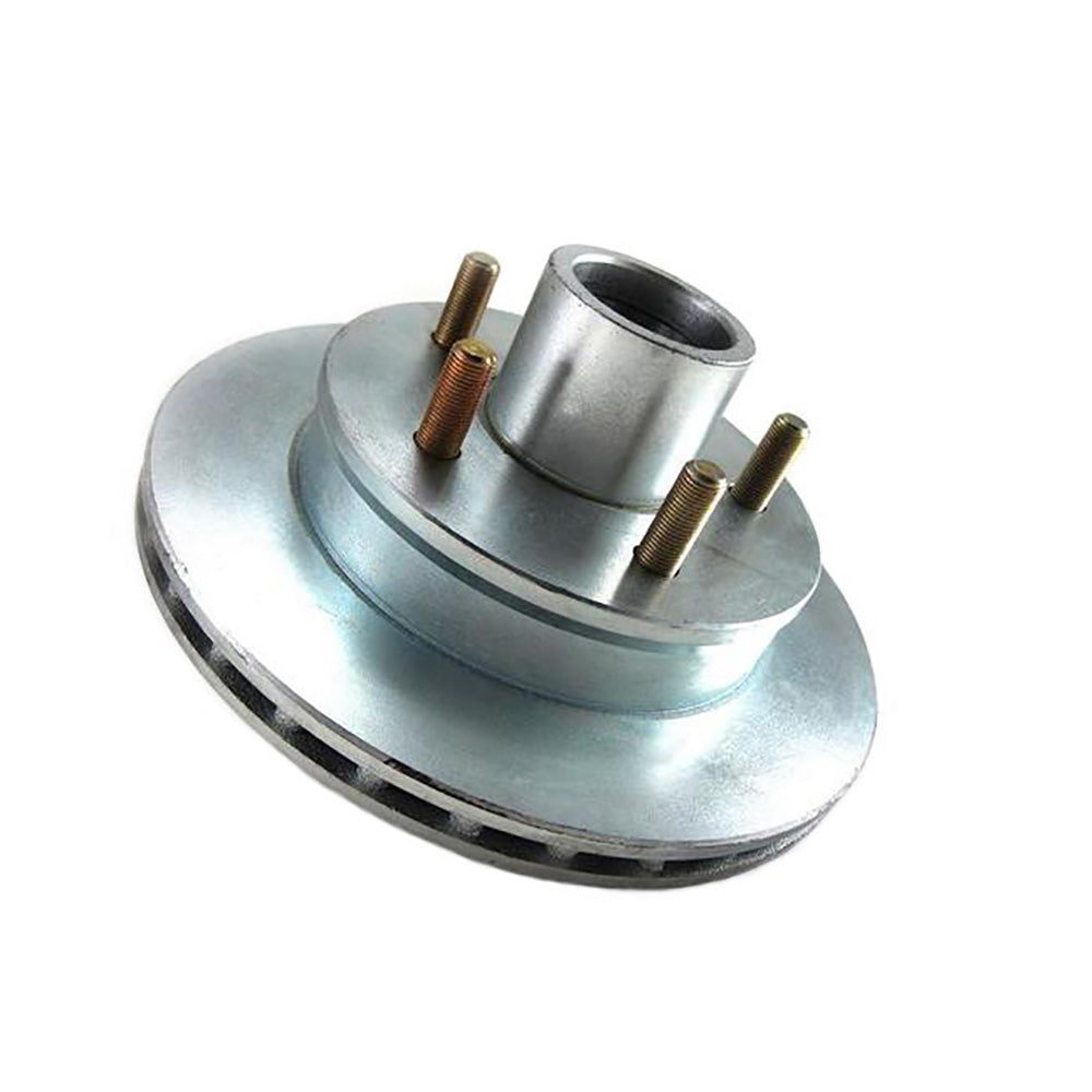 Load Rite Rotor Complete Kit with vented 9.75-inch integral hub, no grease, 5-stud, Dacromet finish, suitable for bearings and brakes.