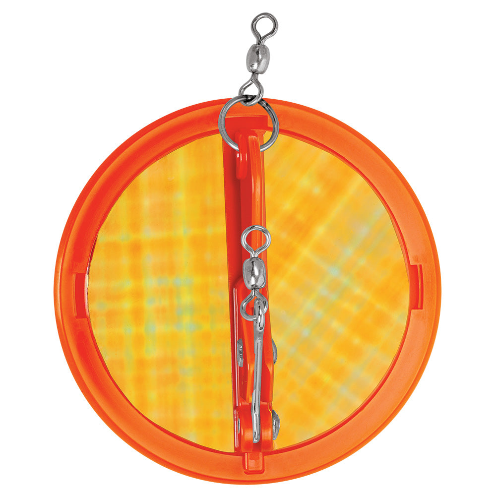 Luhr-Jensen 3-1/4" Dipsy Diver hard and soft bait in Fire and Silver Bottom Moon Jelly color, designed for fishing.