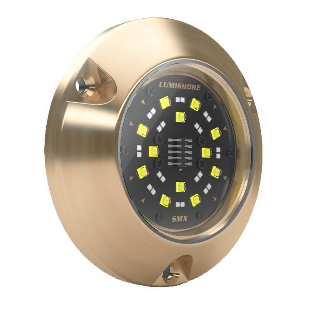 Lumishore ECLIPSE SMX54 underwater lighting with blue and white surface mount design for marine illumination.