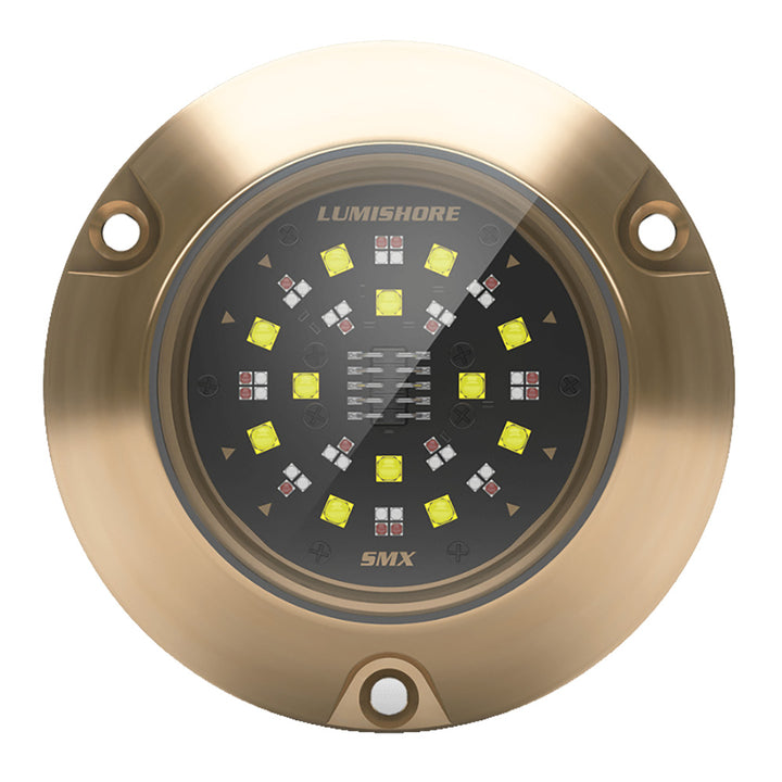 Lumishore EOS SMX154 underwater surface mount light installed on a boat for marine lighting illumination.