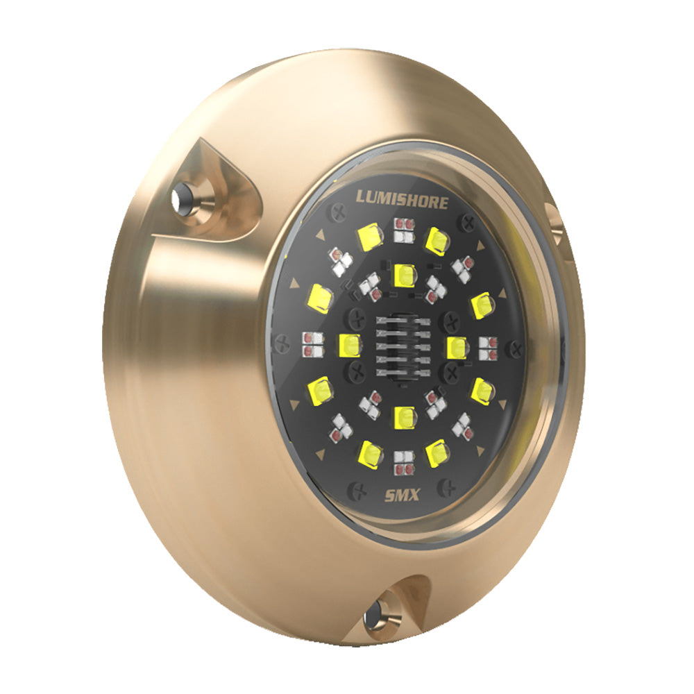 Lumishore EOS SMX154 single surface mount underwater light showing sleek design and durable housing for marine lighting applications.