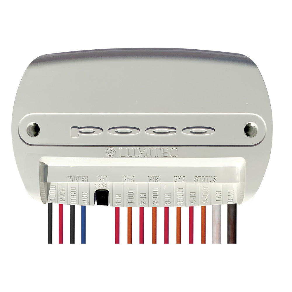 Lumitec Poco 4 digital light control module accessory with buttons and display for marine lighting control system.