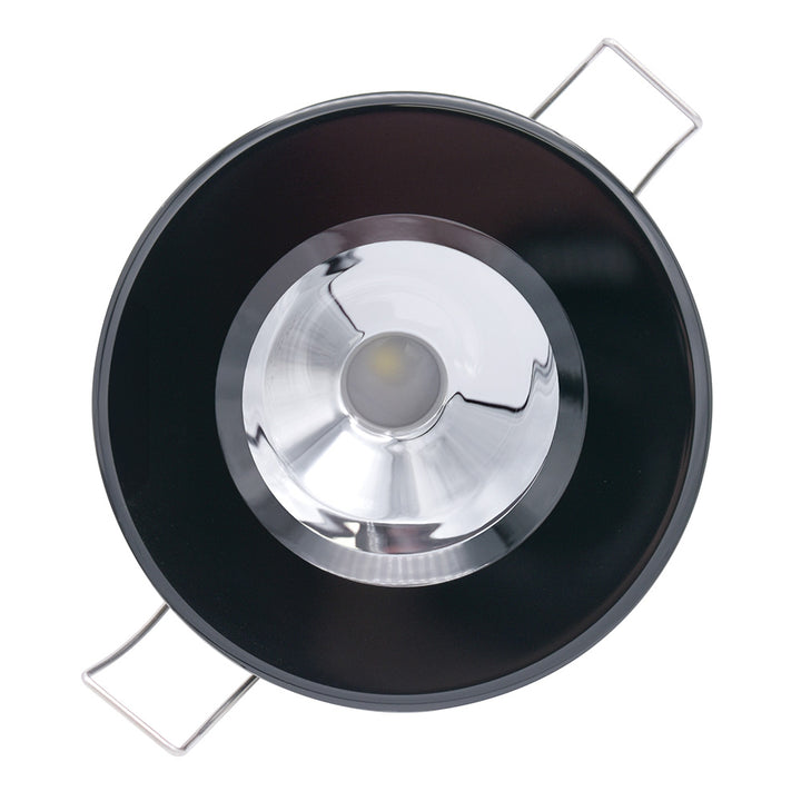 Spot LED encastré Lumitec Illusion - Spectre RGBW - Blanc chaud - Boîtier noir - Réflecteur chromé