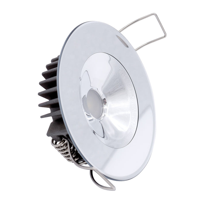 Lumitec Illusion flush mount LED down light with spectrum RGBW and warm white, featuring mirrored housing for modern dome lighting.
