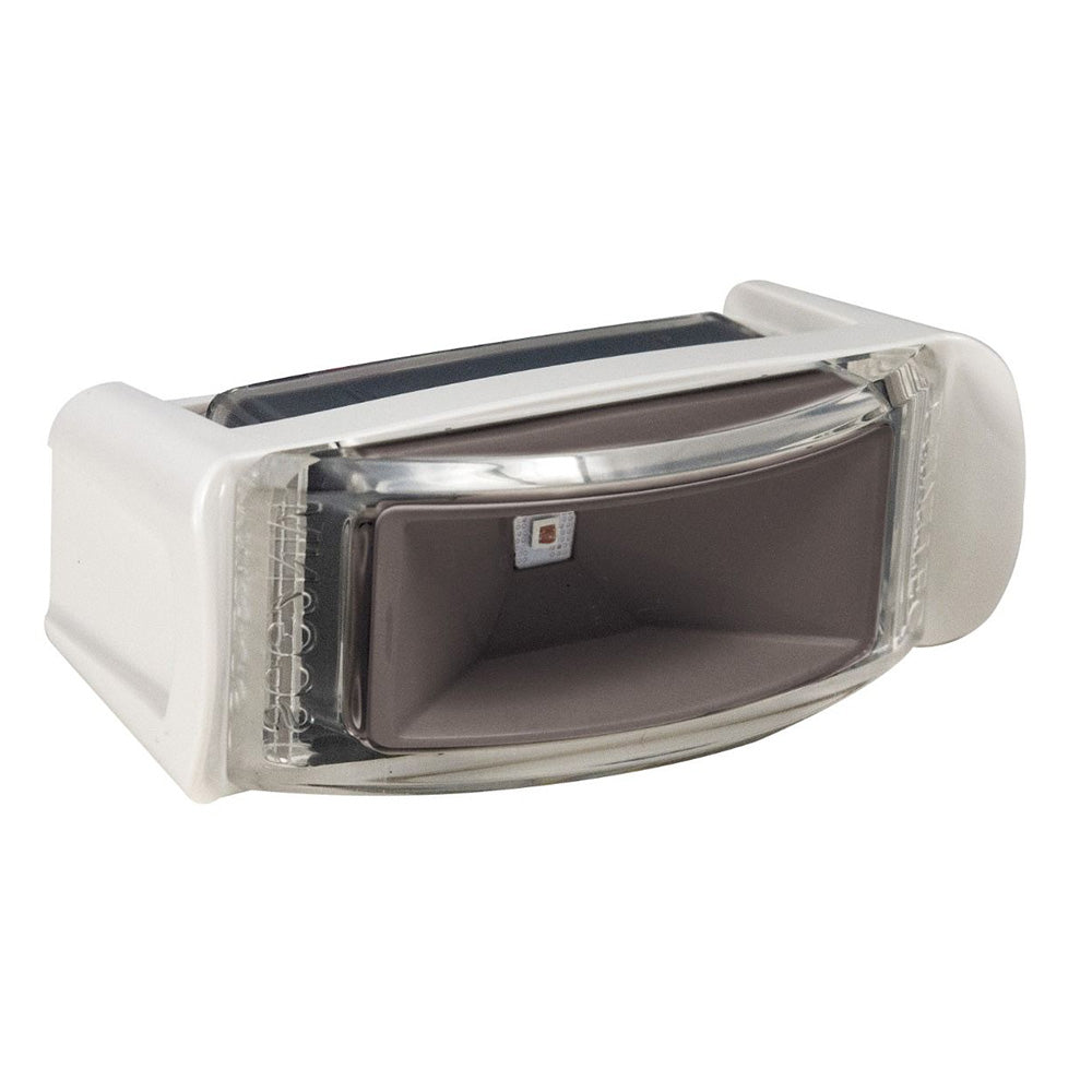 Lumitec Contour Inset Navigation Light Starboard Green with white housing, marine navigation light for boats.