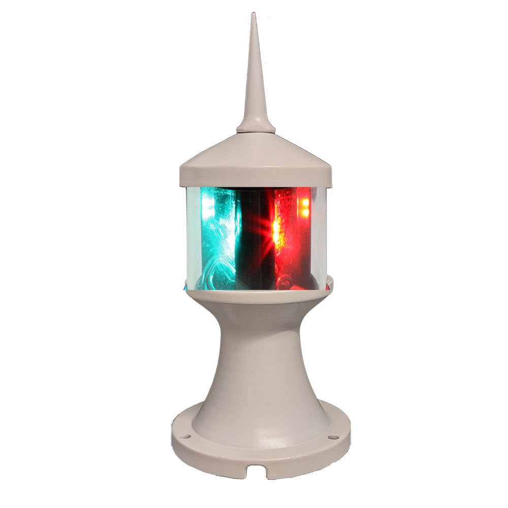 Lunasea Lighting Tri-Color Anchor Navigation Light Fixture in white, 12V, zero emission, designed for marine boats.