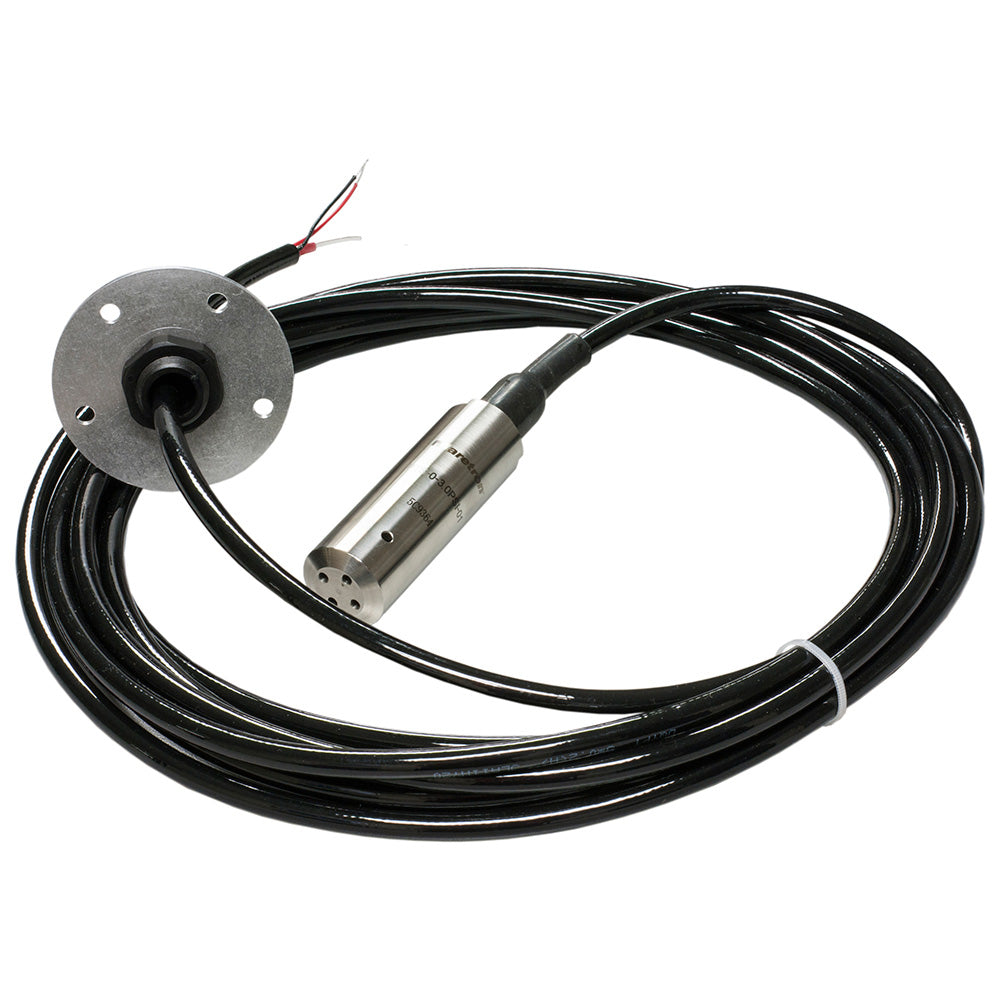 Maretron submersible pressure transducer measuring 0-3 PSI, NMEA sensor for marine vessel monitoring and data collection.