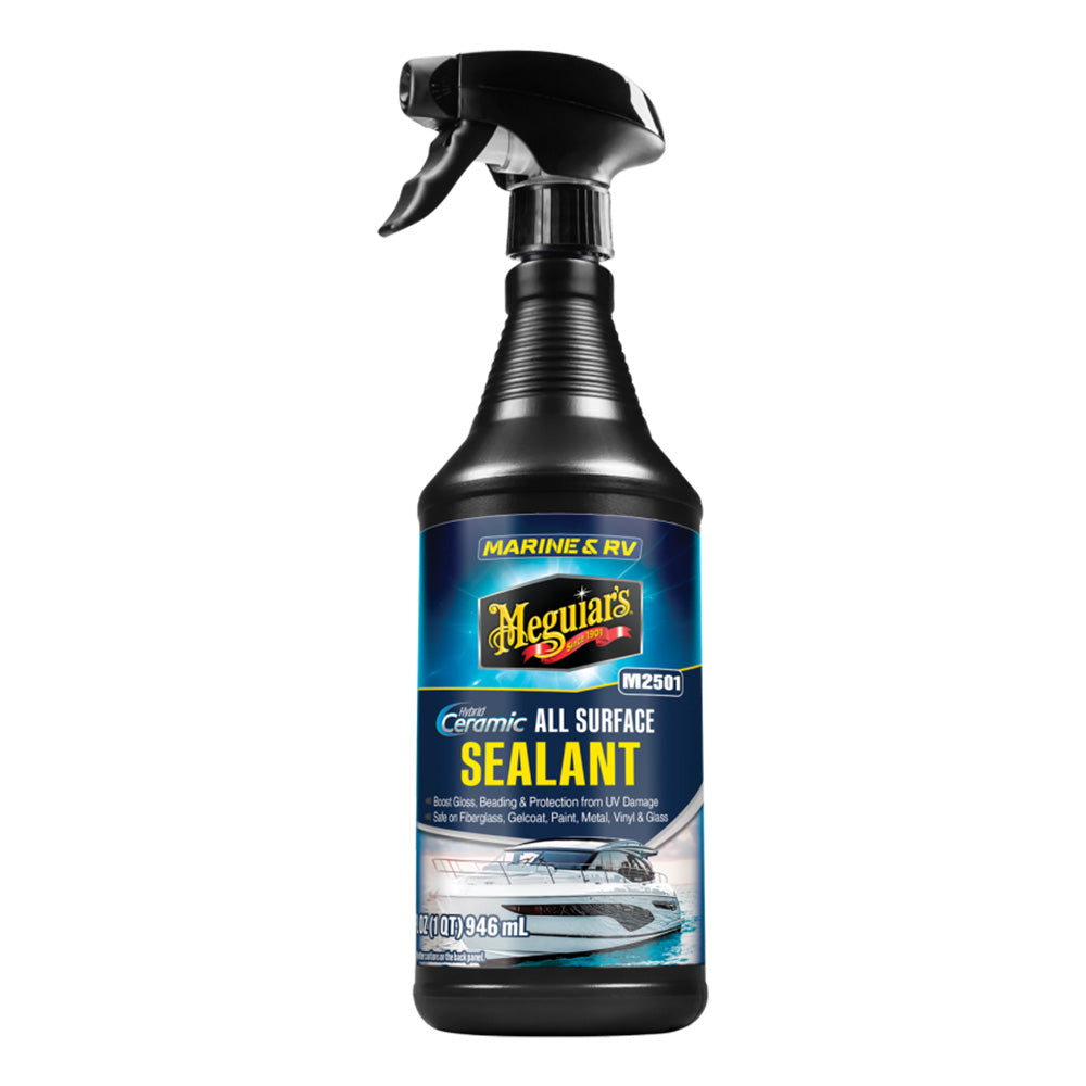 Meguiar's Marine RV Hybrid Ceramic All Surface Sealant 32oz bottle for cleaning and protecting boats and RV surfaces.