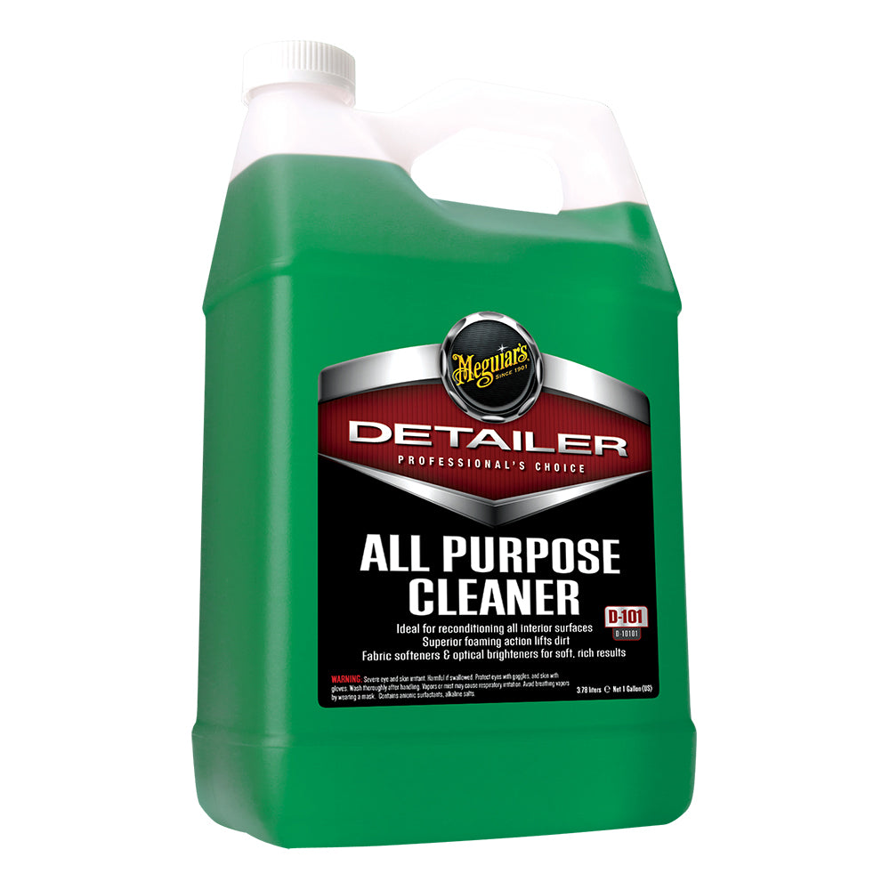 Meguiar's All Purpose Cleaner in a 1-gallon bottle, shown in a case of four, ideal for versatile cleaning tasks.