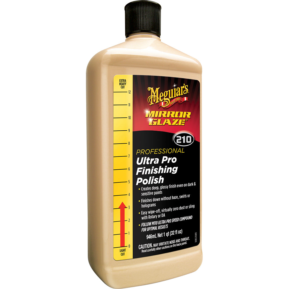 Meguiar's Ultra Pro Finishing Polish 32oz bottle for cleaning and polishing automotive surfaces.