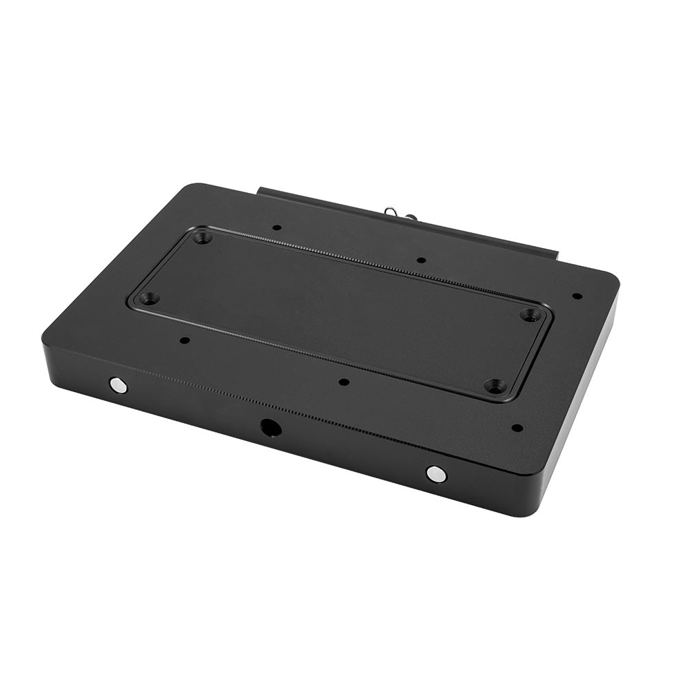 Minn Kota MKA-64 Quick Release Bracket for trolling motor accessories, shown mounted on a boat for easy removal.