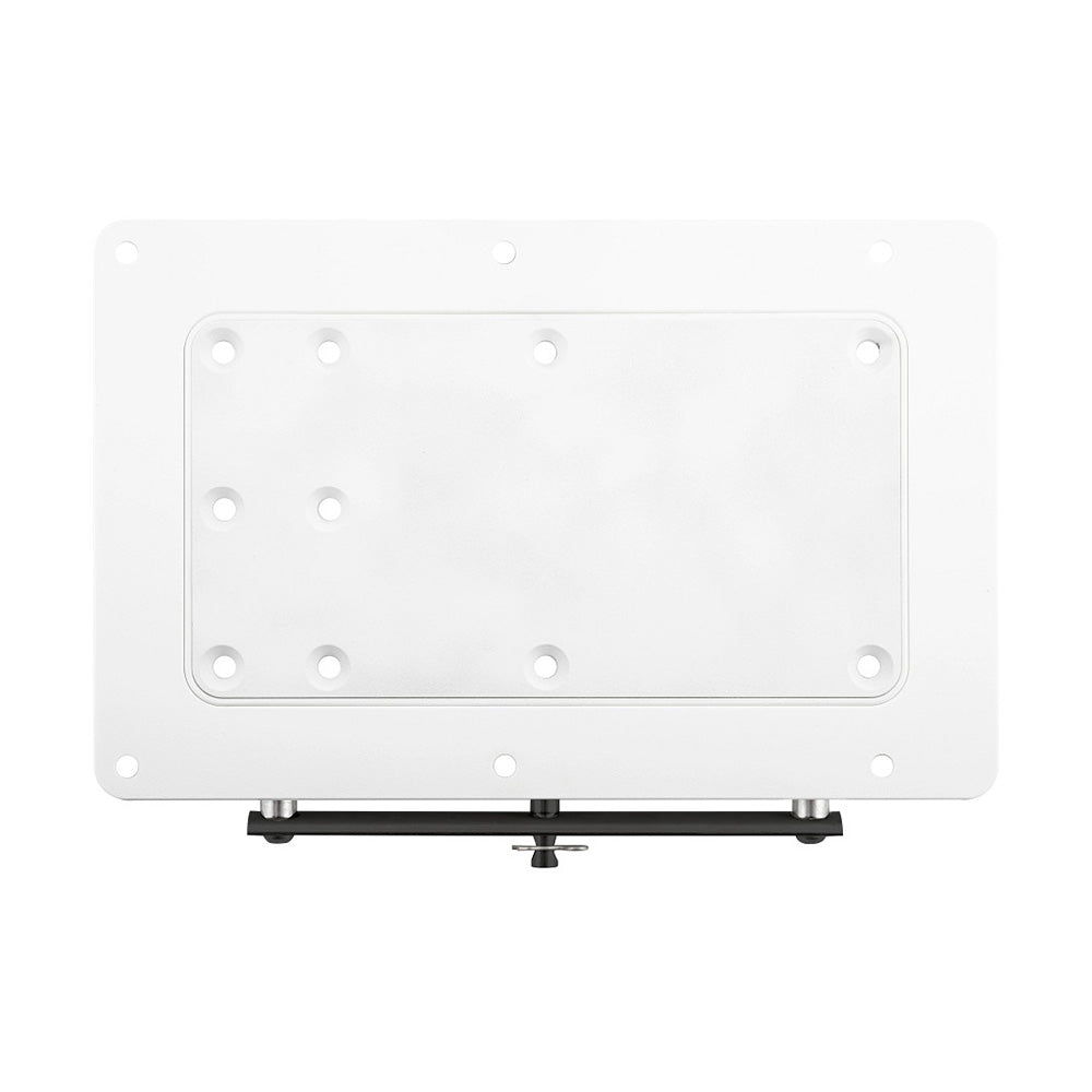Minn Kota RTA-55 Quick Release Bracket for trolling motor accessories, shown mounted on a boat for easy removal.