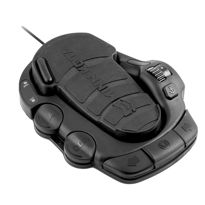 Minn Kota Terrova and Riptide trolling motor corded foot pedal, marine trolling motor accessory with control buttons and cable.