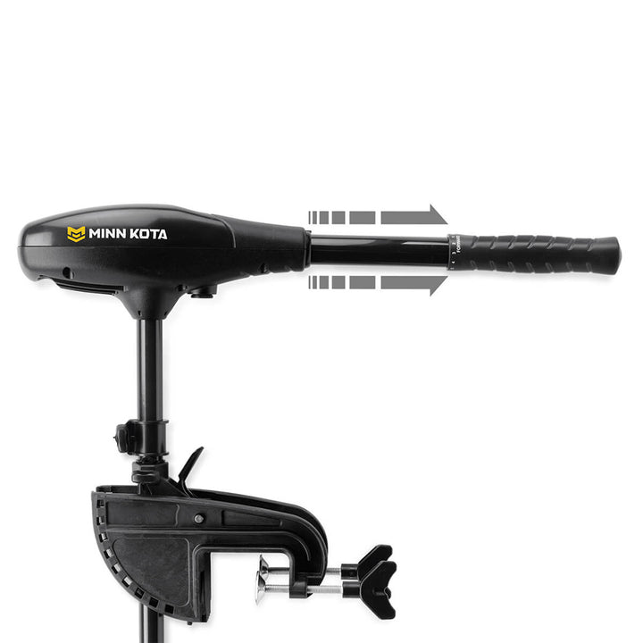 Minn Kota Endura Max 55 trolling motor with transom mount, 12V, 55lb thrust, 36-inch shaft for small boats.