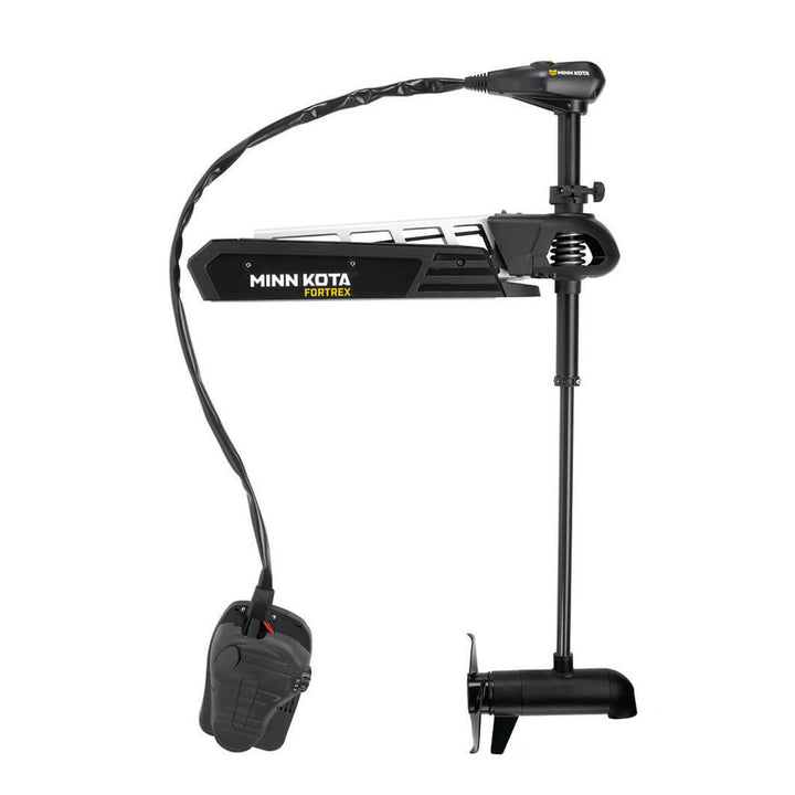 Minn Kota Fortrex 112 trolling motor with Dual Spectrum CHIRP, 36V, 112 lb thrust, 45-inch shaft for freshwater fishing.