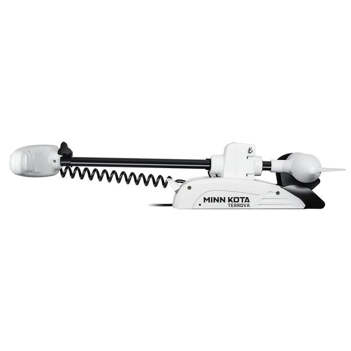 Minn Kota Kayak Riptide Terrova 55 trolling motor with 36-inch shaft and 55lb thrust, designed for kayak fishing and boating.