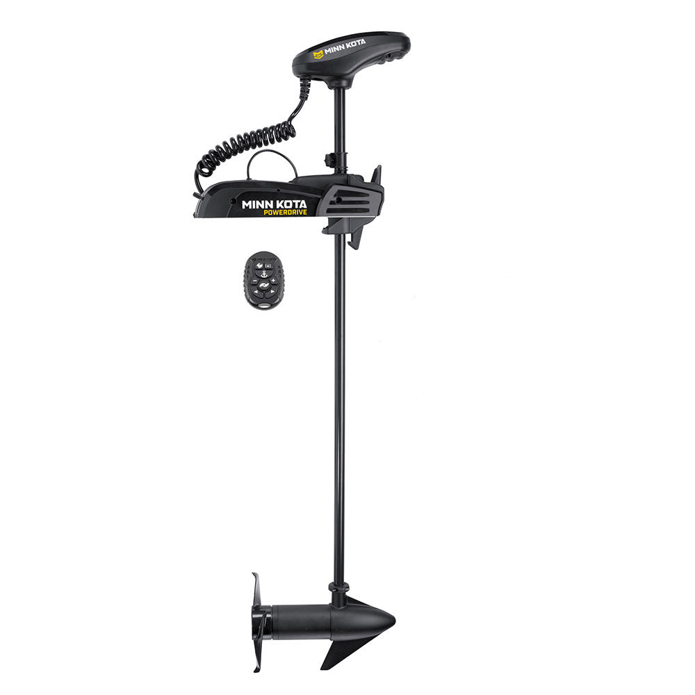 Minn Kota PowerDrive 55 trolling motor with micro remote, 12V, 55lb thrust, 54-inch shaft for fishing boats.