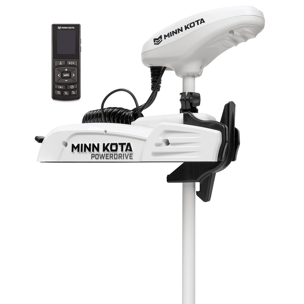 Minn Kota Riptide PowerDrive 55 trolling motor with wireless remote, 12V, 55lb thrust, 54-inch shaft for fishing boats.