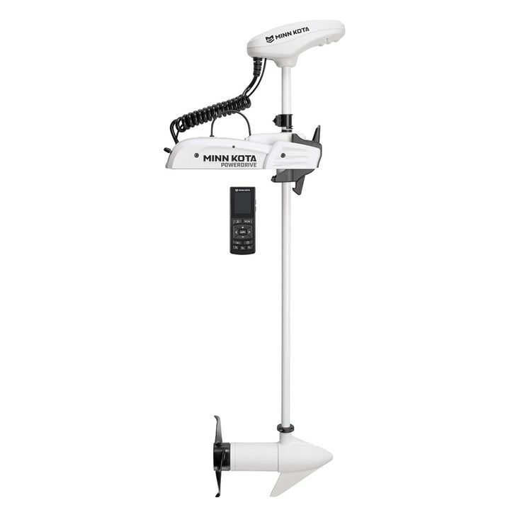 Minn Kota Riptide PowerDrive 55 trolling motor with wireless remote, 12V, 55lb thrust, 54-inch shaft for fishing boats.