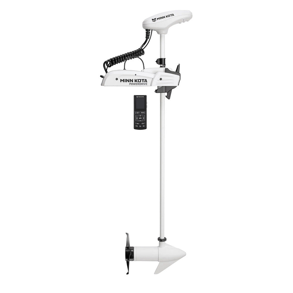 Minn Kota Riptide PowerDrive 70 trolling motor with wireless remote, 24V, 70lb thrust, 54-inch shaft, for boats.