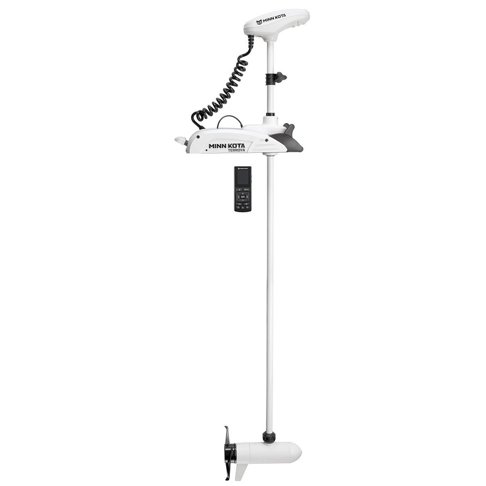 Minn Kota Riptide Terrova 80 trolling motor with wireless remote, 24V, 80lb thrust, 72-inch shaft, for boats.