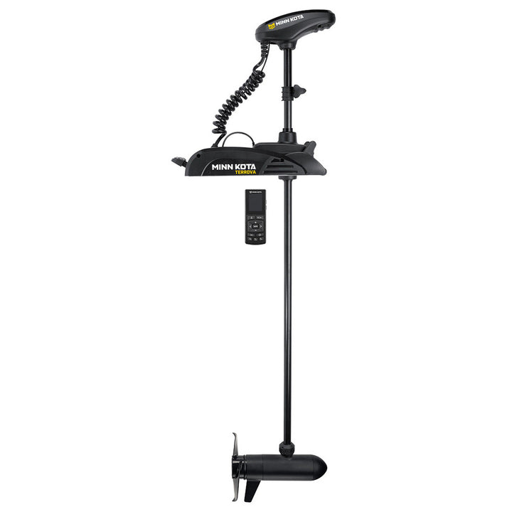 Minn Kota Terrova 80 trolling motor with wireless remote, 24V, 80lb thrust, 60-inch shaft, for freshwater fishing boats.