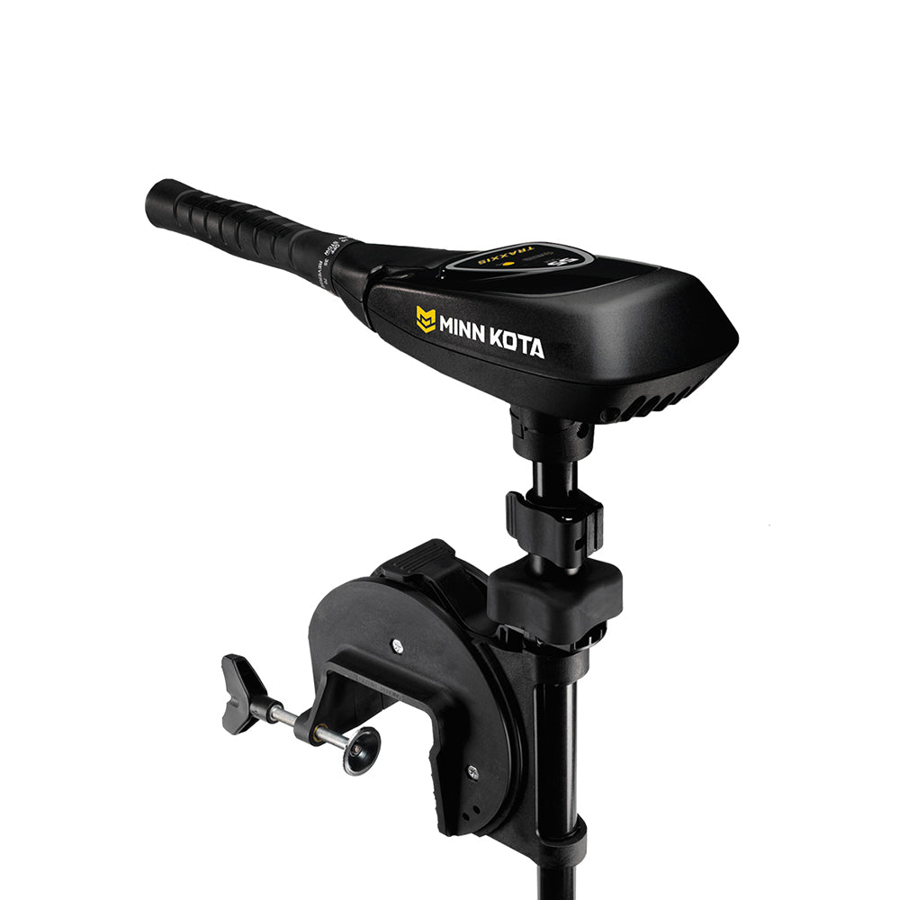 Minn Kota Traxxis 55 freshwater trolling motor with transom mount, 12V, 55lb thrust, 42-inch shaft for fishing boats.