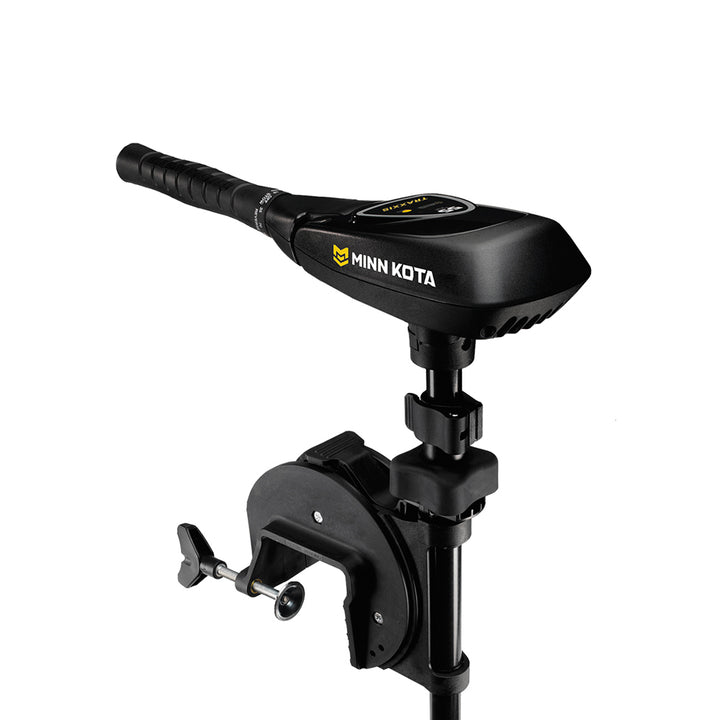Minn Kota Traxxis 55 freshwater trolling motor with transom mount, 12V, 55lb thrust, 42-inch shaft for fishing boats.