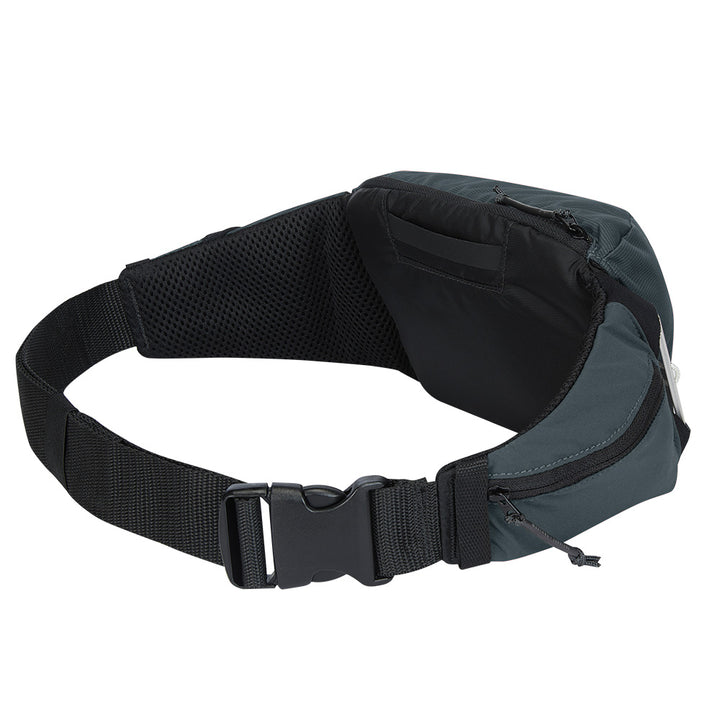 Mustang Survival Essentialist Manual Inflatable Belt Pack in Admiral Grey, a lightweight personal flotation device worn around the waist.