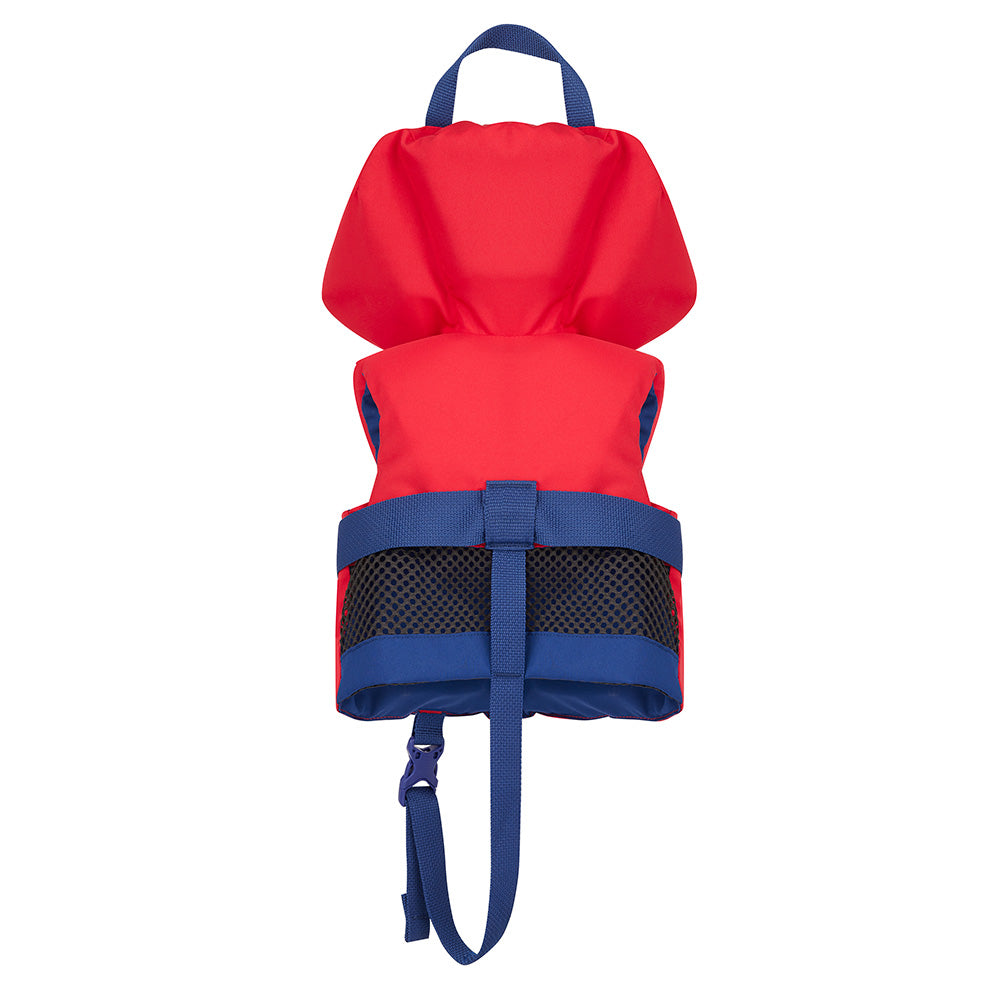 Mustang Lil' Legends infant foam vest in red and navy, personal flotation device designed for young children by Mustang Survival.