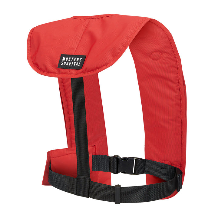 Red Mustang MIT 100 Convertible Inflatable Personal Flotation Device by Mustang Survival, designed for safety and comfort on the water.