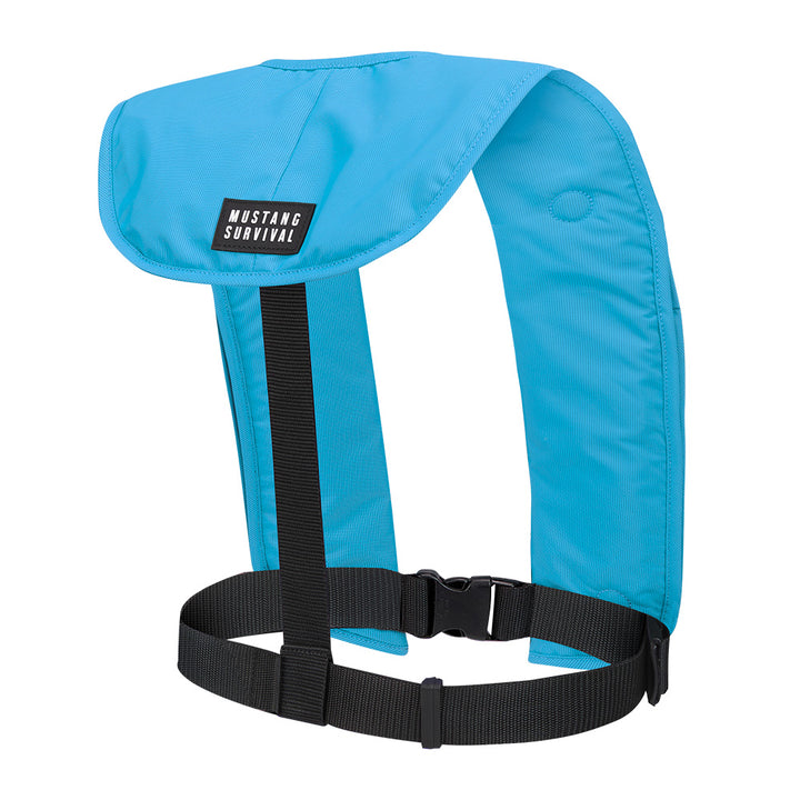 Mustang MIT 70 Automatic Inflatable PFD in Azure blue, a personal flotation device with automatic inflation by Mustang Survival.