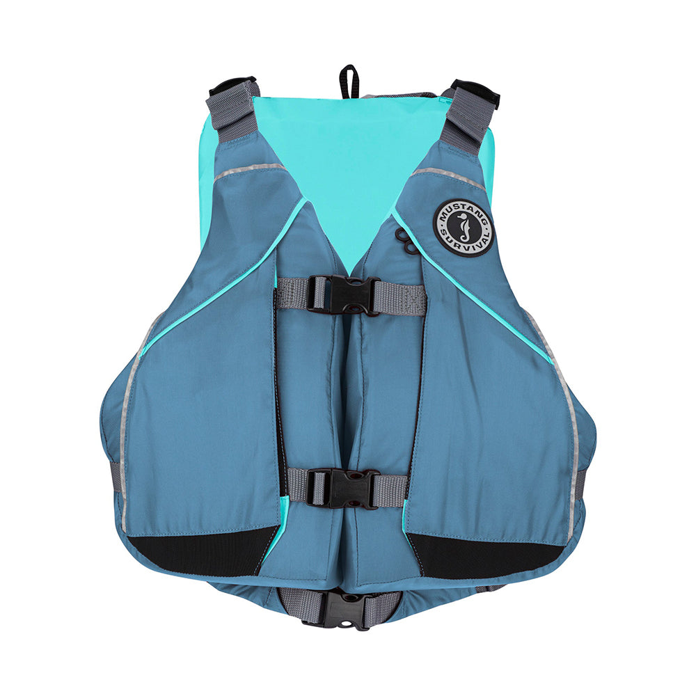 Mustang Women's Moxie Foam Life Vest in XL/XXL, slate and aqua, personal flotation device by Mustang Survival.