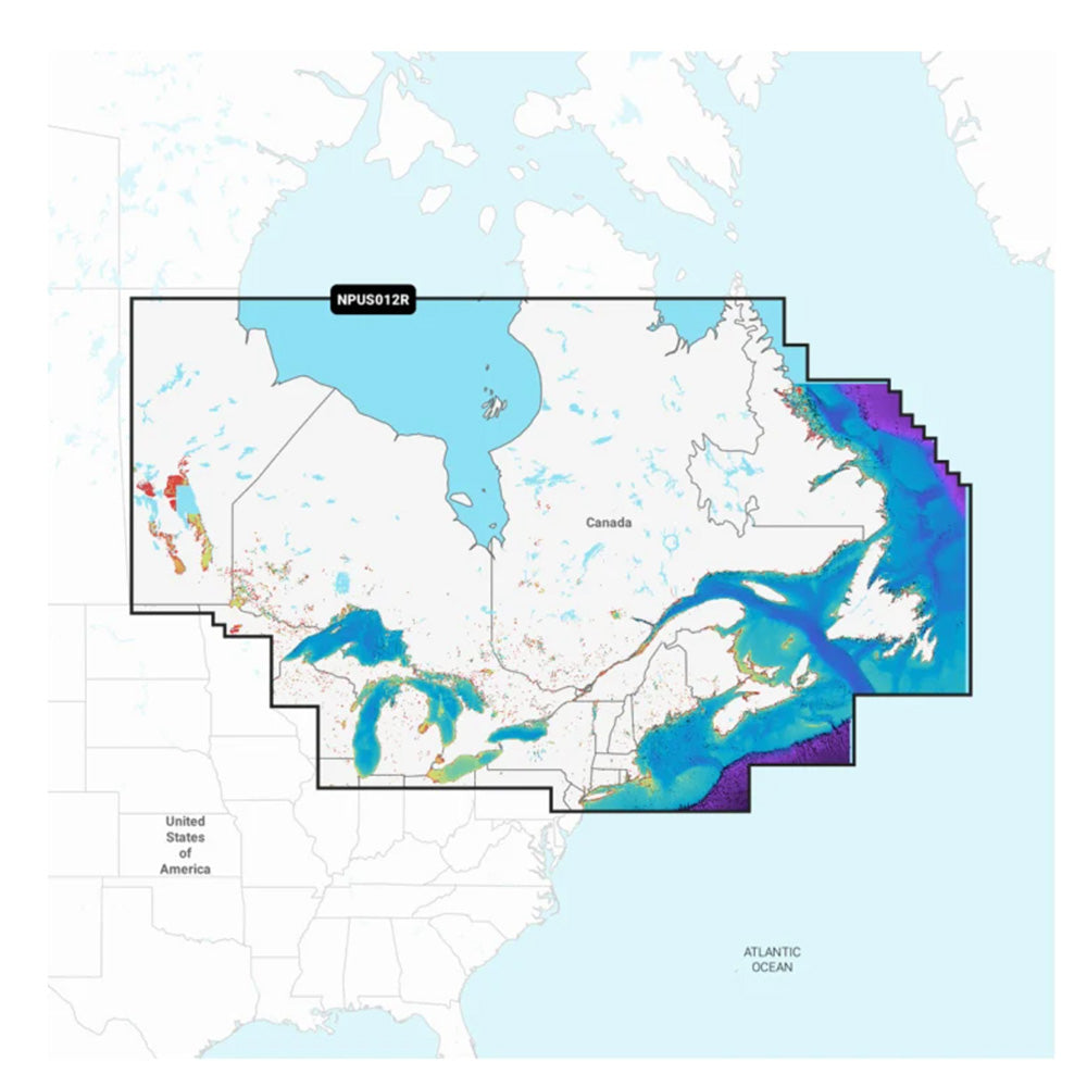 Navionics Platinum+ chart for Canada East Great Lakes, detailed marine navigation map produced by Navionics.