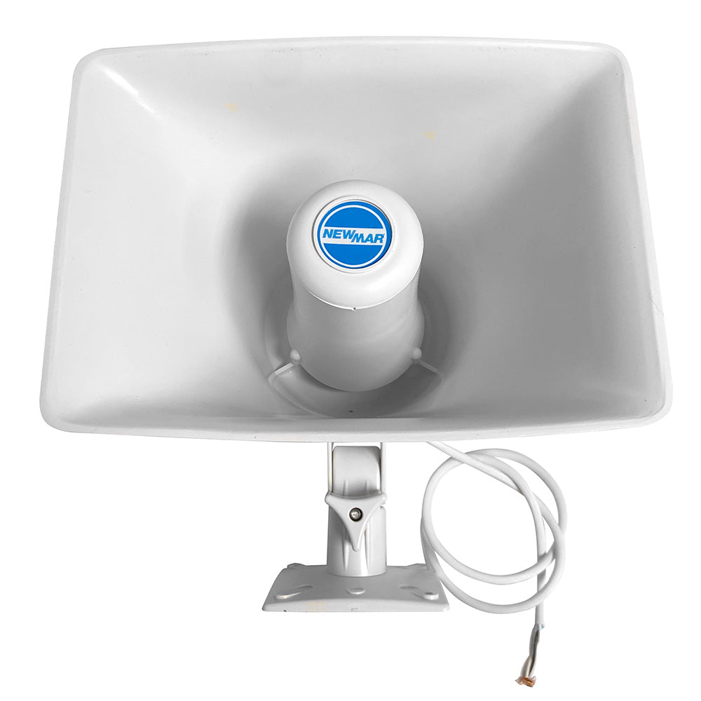 Newmar Power PA60/40 Deck Horn hailer horn mounted on a boat deck for marine alert and communication.