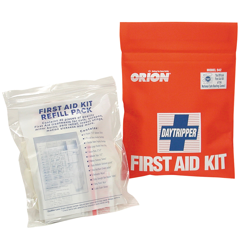 Orion Daytripper First Aid Kit in soft case with medical supplies for emergency first aid and safety.