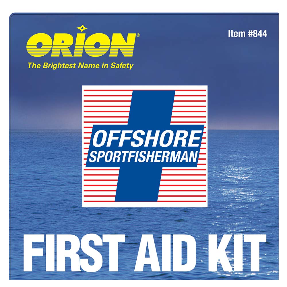 Orion Offshore Sportfisherman First Aid Kit with medical supplies in a compact, waterproof case for boating emergencies.