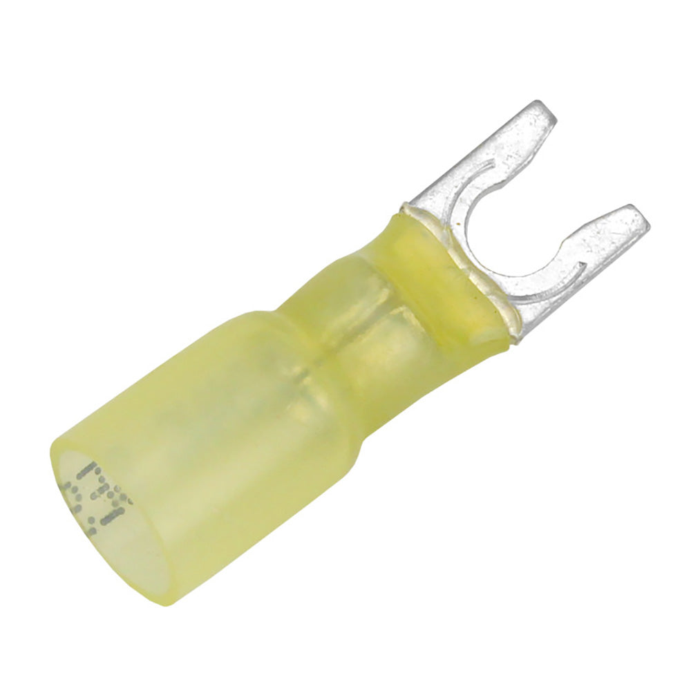 Cosse à fourche thermorétractable Pacer 12-10 AWG - Taille de goujon n° 10 - Paquet de 100
