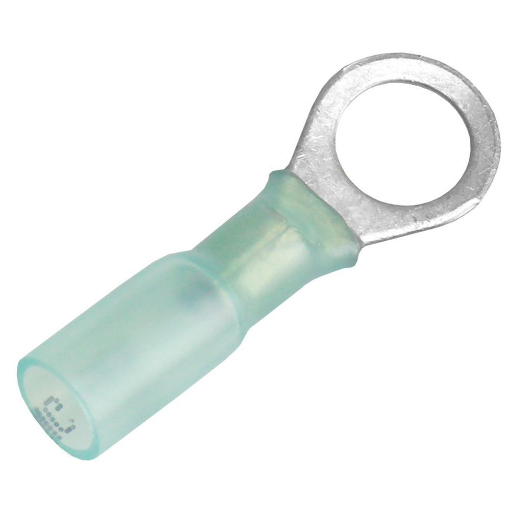 Pacer 16-14 AWG heat shrink ring terminal with 5/16 inch stud size, shown in a 25-pack for electrical wiring and connections.