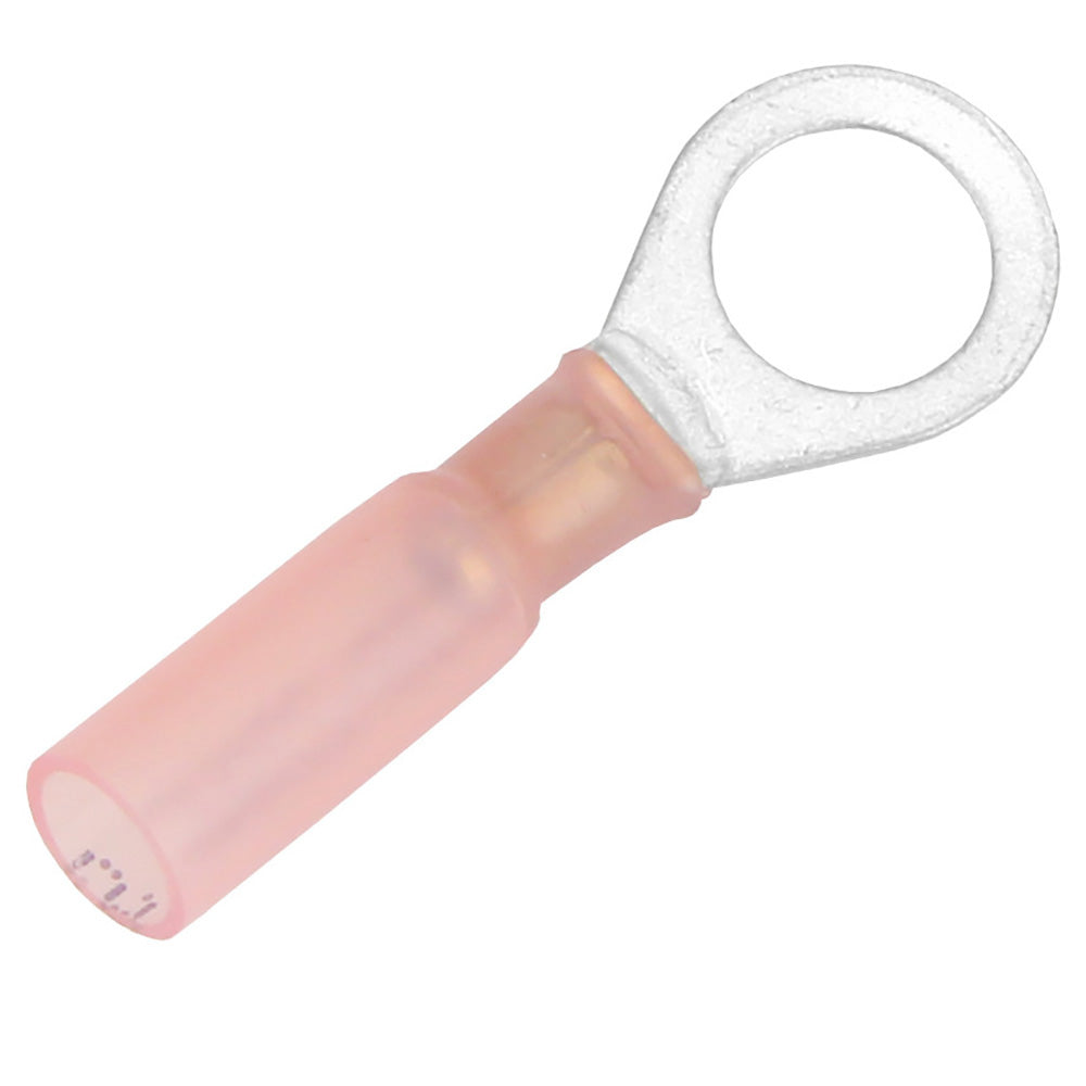 Pacer 22-18 AWG heat shrink ring terminal with 5/16" stud size, shown in a 25-pack, for electrical wiring and connections.