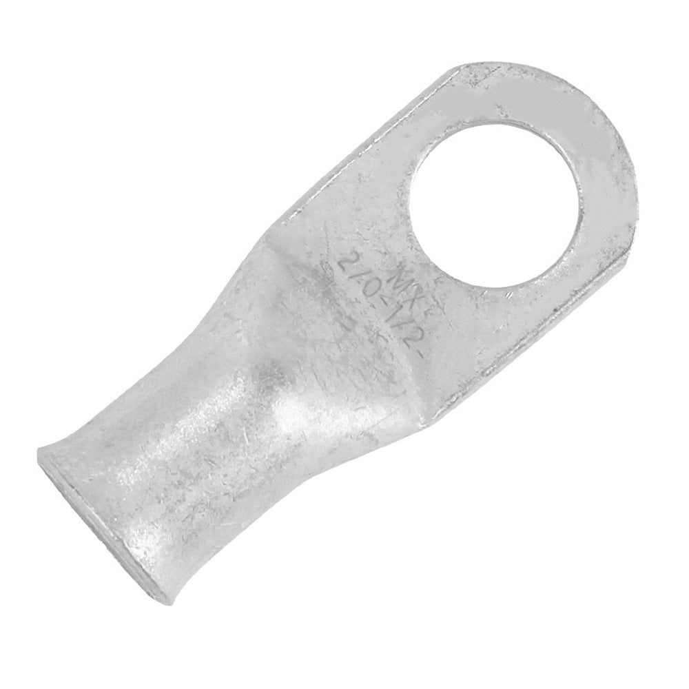 Pacer Tinned Lug 2/0 AWG terminal with 1/2 inch stud size, shown in a 10-pack, featuring durable tinned copper construction.
