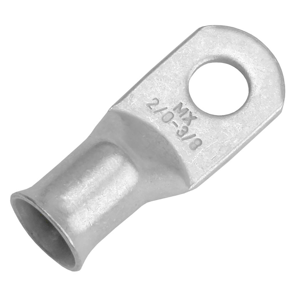 Pacer Tinned Lug 2/0 AWG terminal with 3/8" stud size, shown in a 2-pack for electrical wiring and terminal connections.