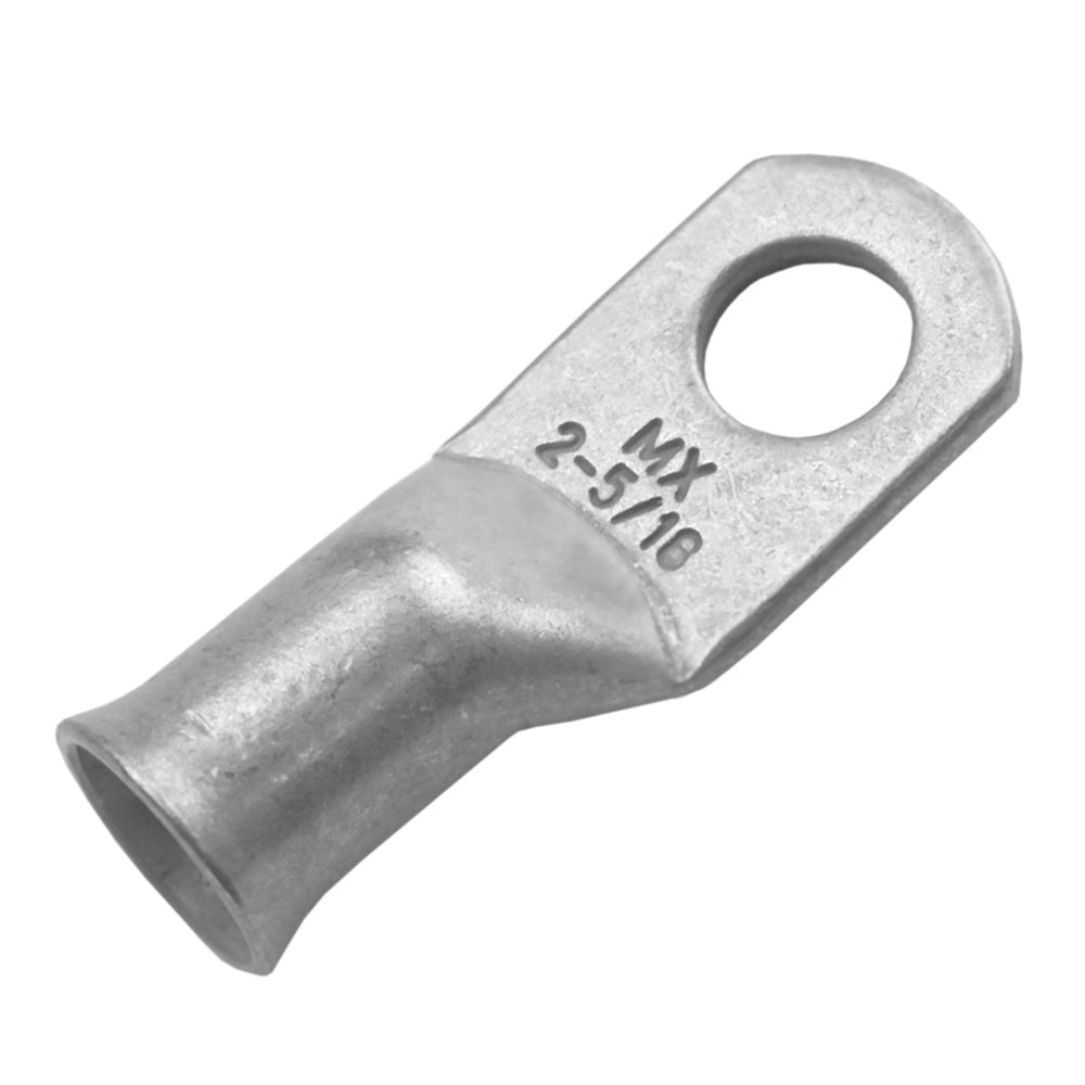 Pacer Tinned Lug 2 AWG terminal with 5/16" stud size, shown in a 10-pack for electrical wiring and connection applications.