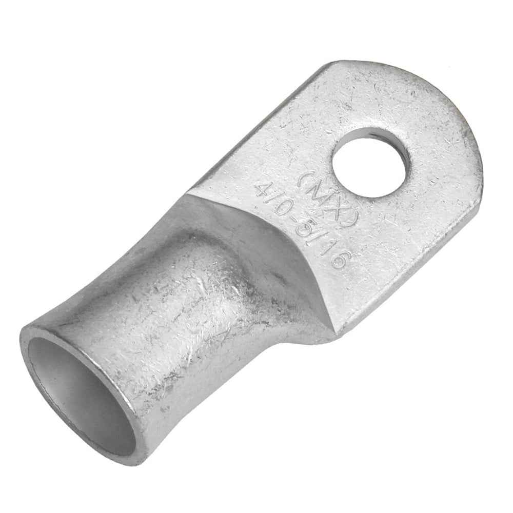 Pacer Tinned Lug terminals in 4/0 AWG with 5/16" stud size, shown in a 10-pack for electrical wiring and grounding connections.