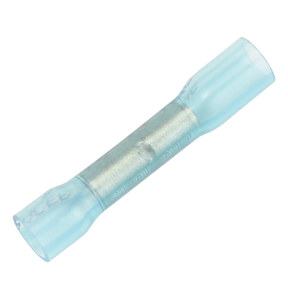 Pacer 16-14 AWG heat shrink butt connector terminals in a 25-pack, used for electrical wiring and cable connections.