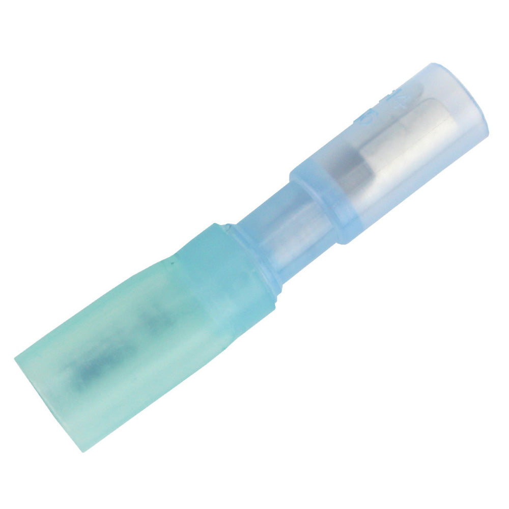 Pacer 16-14 AWG heat shrink female bullet terminals, 25-pack, showing insulated metal terminals for electrical wiring.