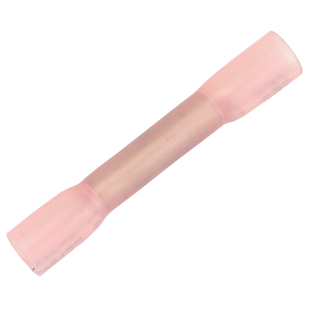 Pacer 22-18 AWG heat shrink butt connector terminals, 100-pack, for electrical wire connections and secure insulation.