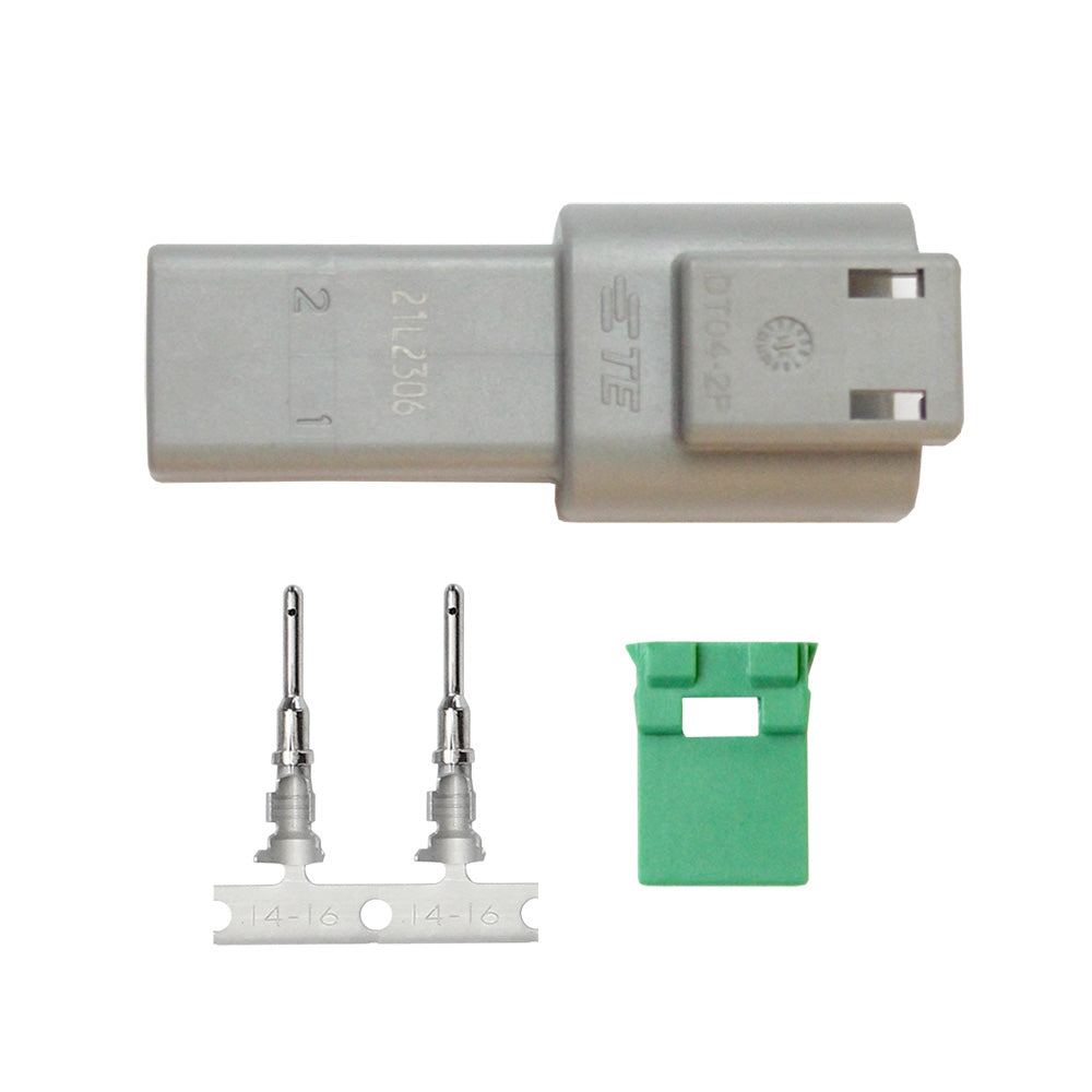 Pacer DT Deutsch Receptacle Repair Kit with terminals for 14-18 AWG wires, 2-position, used for electrical repairs