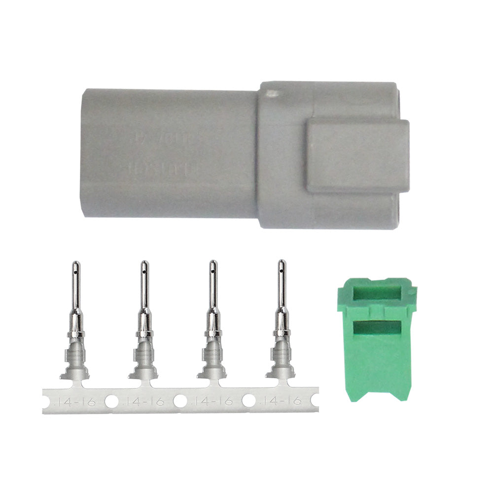 Pacer DT Deutsch Receptacle Repair Kit with 4-position terminals for 14-18 AWG wire, used for electrical repairs.