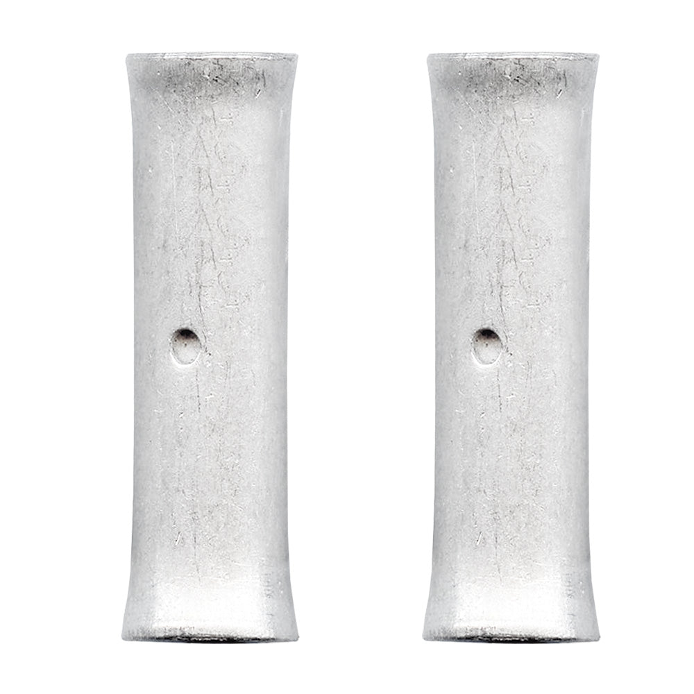 Pacer seamless butt splice terminals for 2 AWG wires, non-insulated, shown in a 2-pack for electrical wiring applications.
